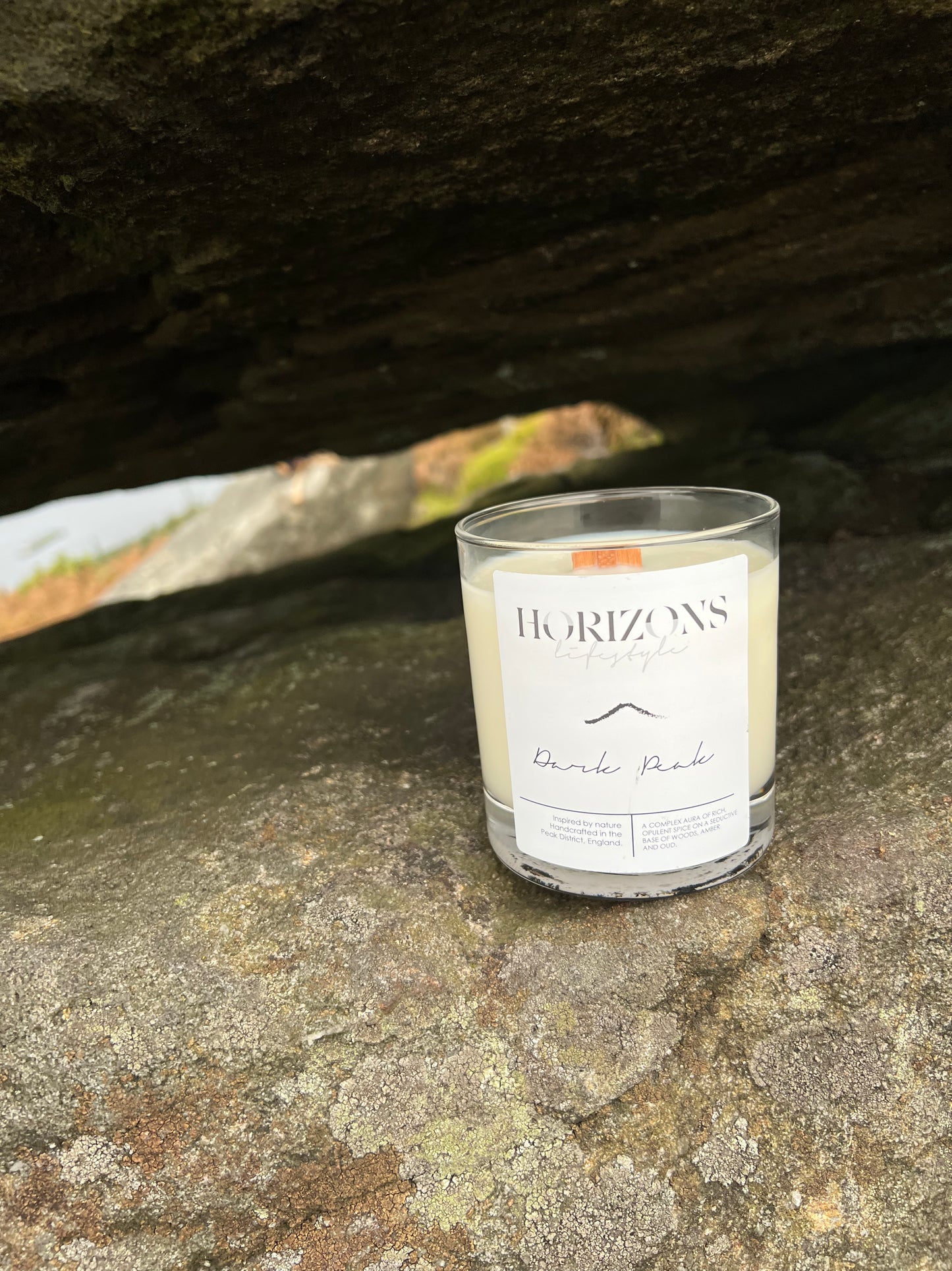 Dark peak soy wax candle