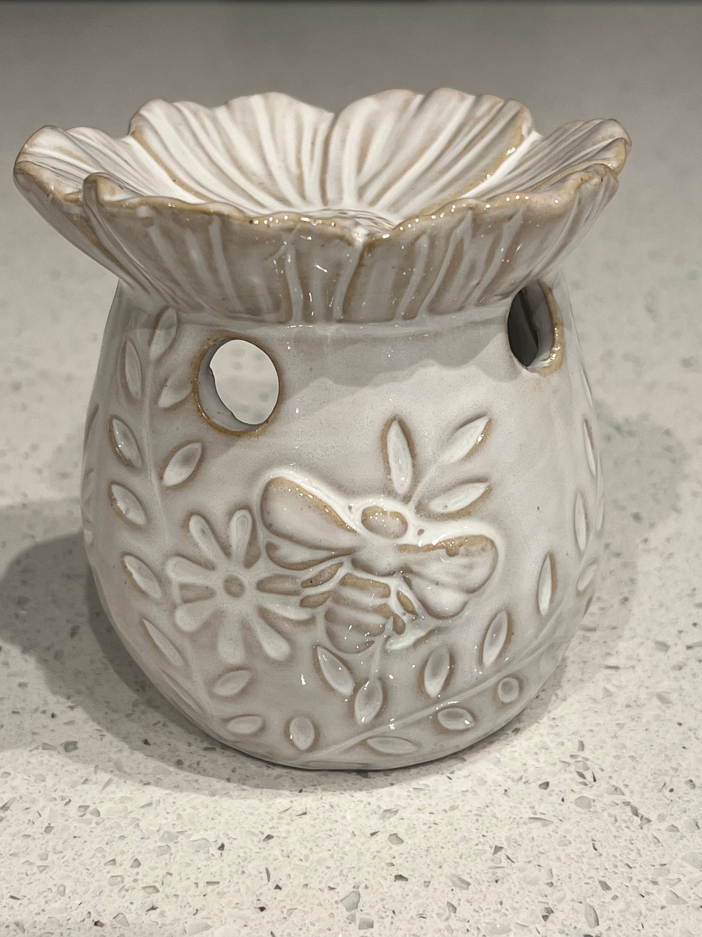 Floral bee wax burner